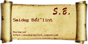 Smideg Bálint névjegykártya